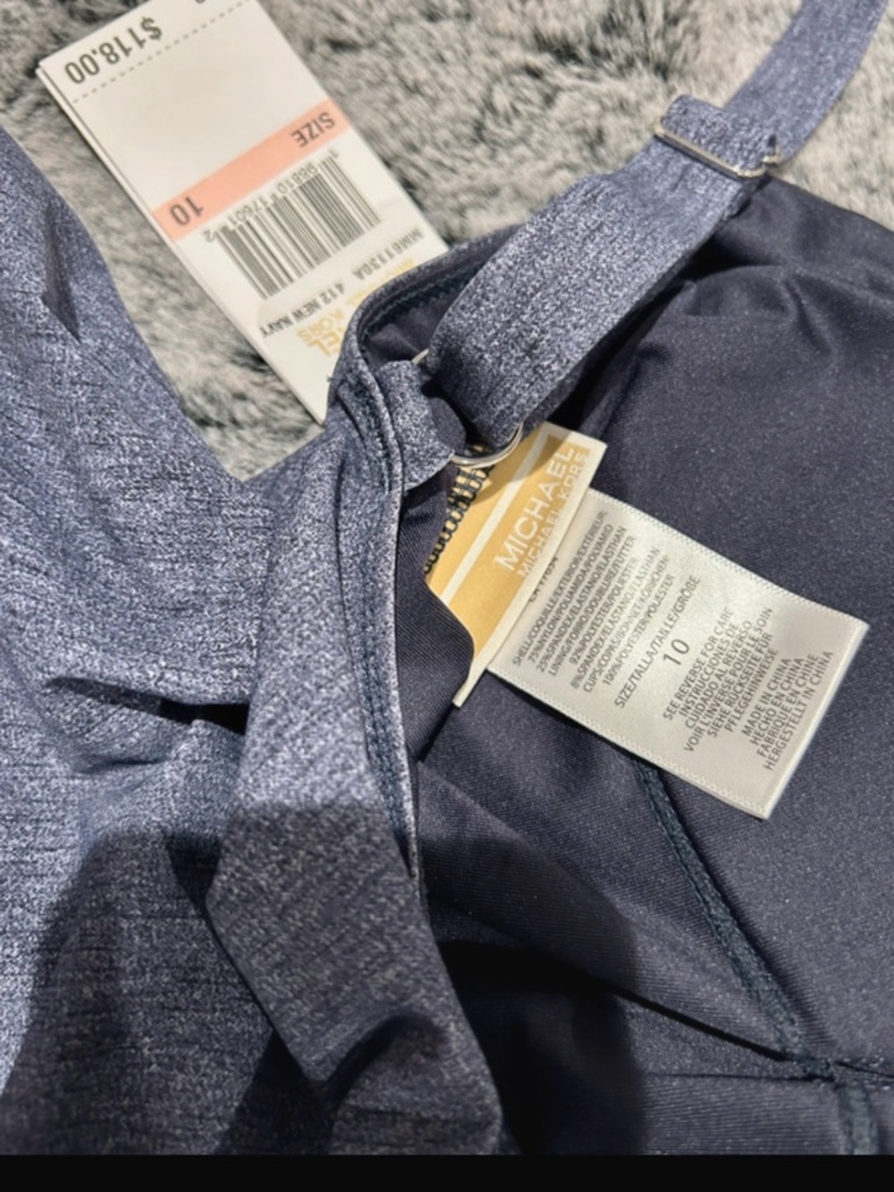 Michael Kors Denim-Look One-Piece Swimsuit - Blue size 10 - Picture 6 of 6